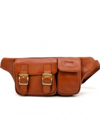 Рыжая кожаная оригинальная сумка на пояс Tarwa GB-3029-4lx