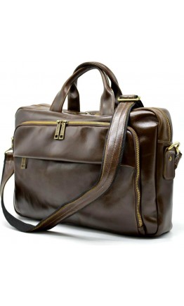 Кожаная деловая коричневая сумка-портфель Tarwa GQ-7334-3md