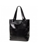 Фотография Черная кожаная женская сумка GR-0599A