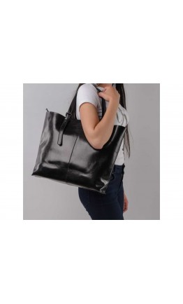 Женская черная кожаная сумка GR-2011A