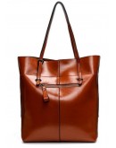 Фотография Женская кожаная сумка рыжего цвета GR-8098LB