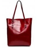 Фотография Красная кожаная женская удобная сумка GR-8098R