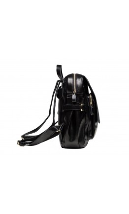 Женский черный кожаный женский рюкзак GR-8128A