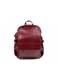Кожаный женский рюкзак бордового цвета GR-8128CH