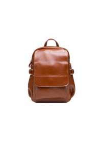 Женский кожаный рюкзак светло-коричневого цвета GR-8128LB