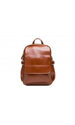 Женский кожаный рюкзак светло-коричневого цвета GR-8128LB