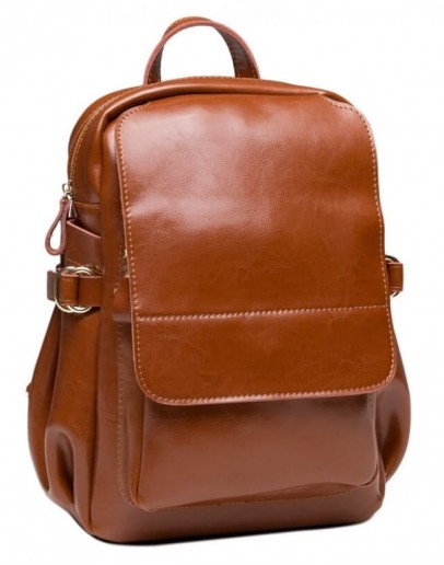 Фотография Женский кожаный рюкзак светло-коричневого цвета GR-8128LB