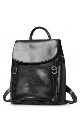 Черный женский кожаный рюкзак GR-8158A