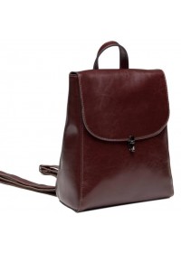 Бордовый женский рюкзак кожаный GR-8325B