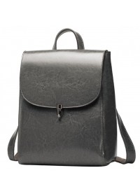 Женский серый кожаный рюкзак GR-8325G