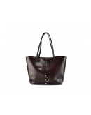 Фотография Женская кожаная сумка бордово-коричневого цвета GR-8360B