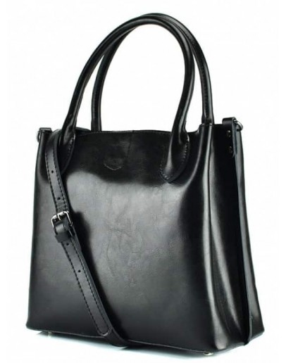 Фотография Женская кожаная сумка черного цвета GR-837A