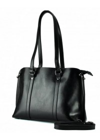 Черная кожаная деловая женская сумка GR-839A