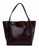 Фотография Кожаная коричневая модная женская сумка GR-8813B