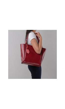 Кожаная красная женская сумка GR-8813R