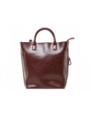 Фотография Кожаная коричневая женская деловая сумка GR-8848B
