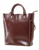 Фотография Кожаная коричневая женская деловая сумка GR-8848B
