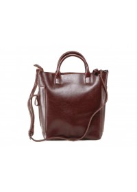 Кожаная коричневая женская деловая сумка GR-8848B