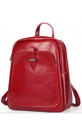 Красный женский кожаный рюкзак GR-8860R