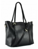 Фотография Кожаная черная женская деловая сумка GR3-172A