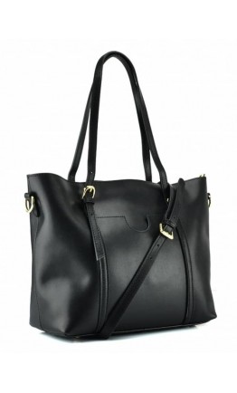 Кожаная черная женская деловая сумка GR3-172A