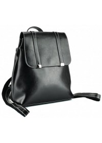 Удобный черный женский кожаный рюкзак GR3-6095A-BP