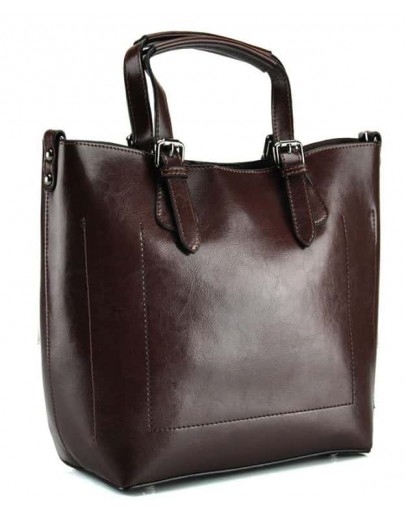 Фотография Женская удобная коричневая кожаная сумка GR3-6103B