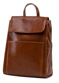 Кожаный коричневый женский рюкзачек GR3-806LB-BP