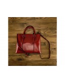 Фотография Кожаная женская сумка красного цвета GR3-857R