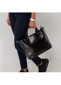 Женская кожаная сумка черного цвета GR3-8683AM