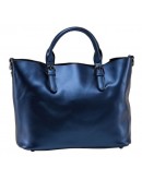 Фотография Синяя кожаная женская сумка GR3-8683BLM