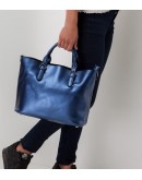 Фотография Синяя кожаная женская сумка GR3-8683BLM