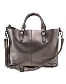 Фотография Женская кожаная сумка серего цвета GR3-8683GM