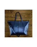 Фотография Кожаная женская сумка синего цвета GR3-8687BLM