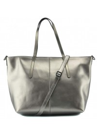 Кожаная женская деловая серебряная сумка GR3-8687GM