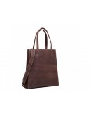 Фотография Кожаная женская темно-коричневая сумка GW9960R