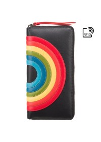 Женский кошелек кожаный Visconti HR82 Von c RFID (Black Rainbow)
