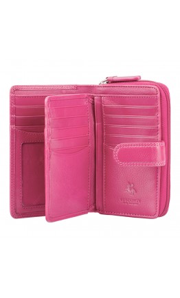 Женский розовый кошелек Visconti HT33 Madame c RFID (Fuchsia)