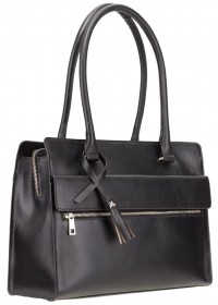 Женская черная кожаная сумка Visconti ITL78 (Black)