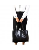 Фотография Женская черная деловая кожаная сумка Visconti ITL80 (Black)