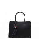 Фотография Женская кожаная сумка черного цвета KARFEI KJ1222899A