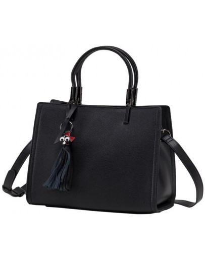 Фотография Женская кожаная сумка черного цвета KARFEI KJ1222899A
