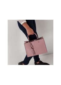 Женская кожаная розовая сумка KJ1222899BG