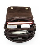 Фотография Кожаная коричневая сумка на плечо KM0407