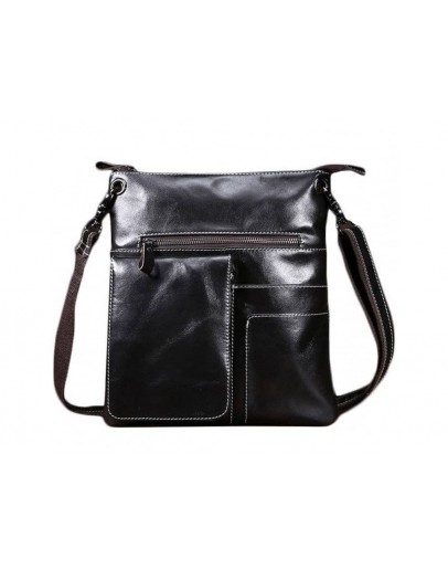 Фотография Темно-коричневая мужская сумка через плечо L-0023