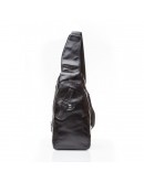 Фотография Кожаный черный мужской рюкзак - слинг M2028A