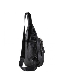 Кожаный слинг-рюкзак мужской черный M38-322A