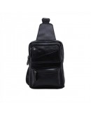 Фотография Черный мессенджер - рюкзак кожаный M38-3317A