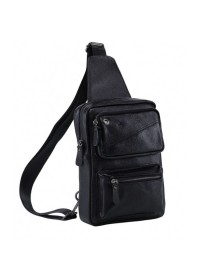 Черный мессенджер - рюкзак кожаный M38-3317A
