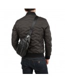 Фотография Мужской кожаный рюкзак на одну шлейку M38-8150A